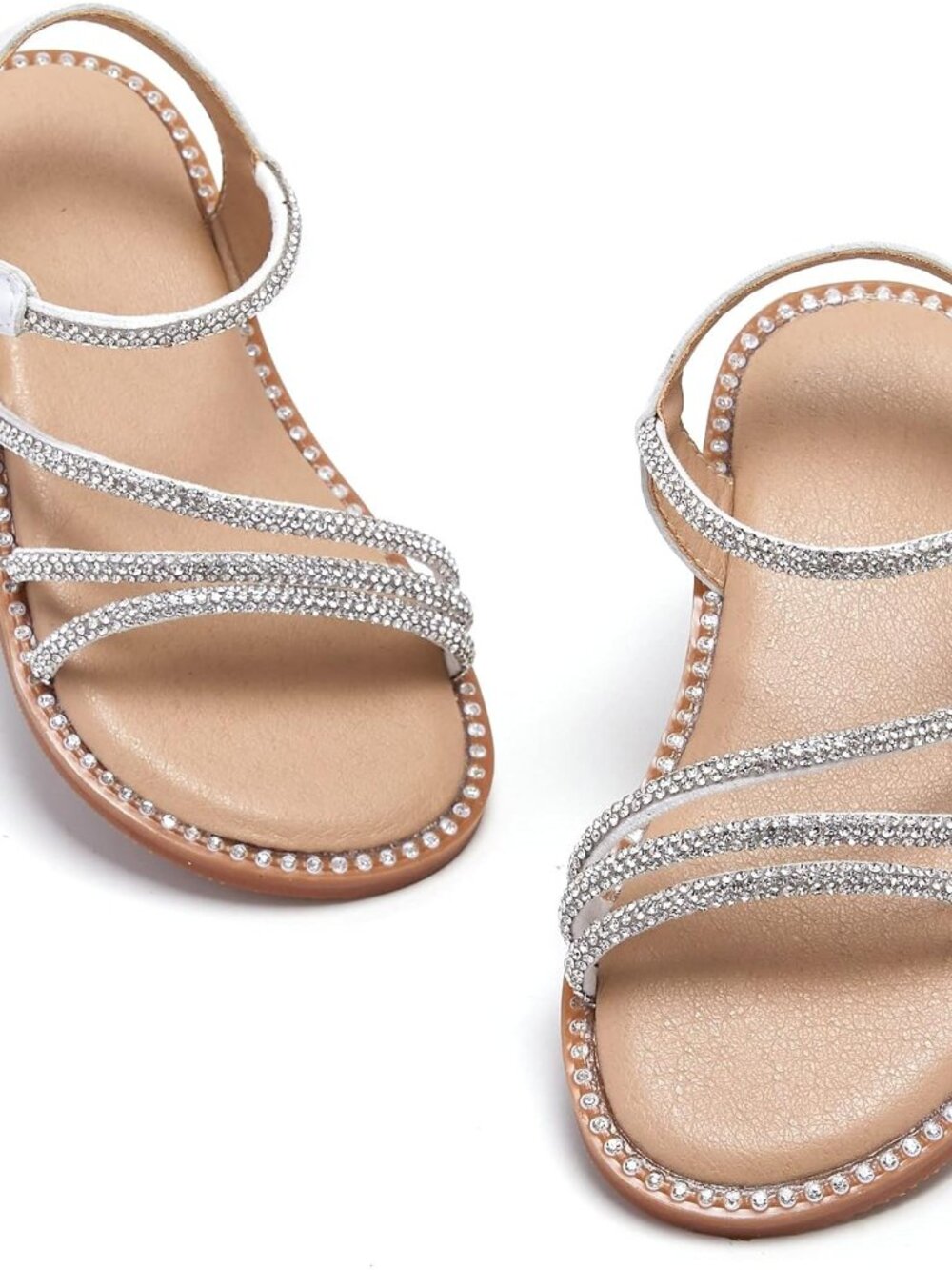 Toddler Girl Sandals - Flower Girl Dress Shoes Open Toe Little Kid Flats